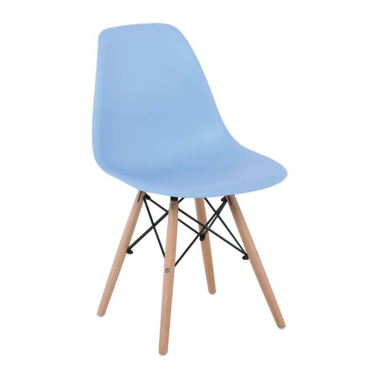 ART Wood Kαρέκλα Τραπεζαρίας - Κουζίνας, Πόδια Οξιά, Κάθισμα PP Σιέλ - 1 Step K/D -  46x52x82cm
