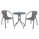 BALENO Set Κήπου - Βεράντας: Τραπέζι + 2 Πολυθρόνες Μέταλλο Ανθρακί - Wicker Mixed Grey -  Table:70x70x70 Seat:53x58x77