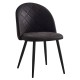 BELLA Καρέκλα Τραπεζαρίας, Μέταλλο Βαφή Μαύρο, Ύφασμα Απόχρωση Suede Ανθρακί -  50x56x80cm