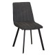 BETTY Καρέκλα Μέταλλο Βαφή Μαύρο, Ύφασμα Suede Ανθρακί -  45x60x87cm
