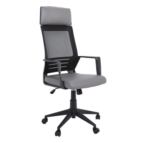 BF2500 Πολυθρόνα Γραφείου Διευθυντή Mesh Μαύρο - Pu Γκρι BF2500 Πολυθρόνα Γραφείου Διευθυντή Mesh Μαύρο - Pu Γκρι