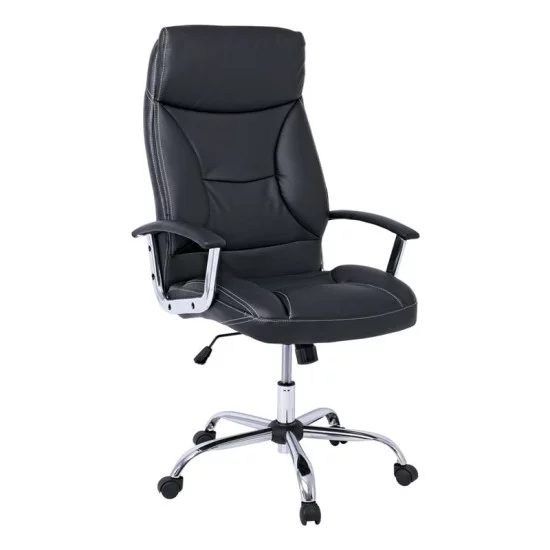 BF5700 Πολυθρόνα Διευθυντή Μέταλλο Χρώμιο, Pu Μαύρο BF5700 Πολυθρόνα Διευθυντή Μέταλλο Χρώμιο, Pu Μαύρο