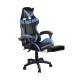BF7860 Gaming Relax Πολυθρόνα Γραφείου με Υποπόδιο, Pu Μαύρο - Μπλε -  63x70x117/127cm