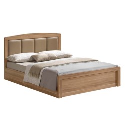 CALIBER Κρεβάτι Διπλό, για Στρώμα 160x200cm, Απόχρωση Sonoma Oak -  168x210x100cm