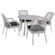 CENTRAL Set Τραπεζαρία Κήπου ALU - Rope Grey-Μαξιλ.Ανθρακί: Τραπέζι Φ100cm + 4 Πολυθρόνες CENTRAL Set Τραπεζαρία Κήπου ALU - Rope Grey-Μαξιλ.Ανθρακί: Τραπέζι Φ100cm + 4 Πολυθρόνες