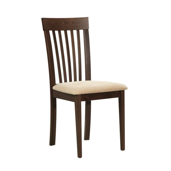 CORINA Καρέκλα Κουζίνας Τραπεζαρίας, Οξiά Απόχρωση Σκούρο Καρυδί, PVC Εκρού -  46x54x95cm