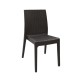 DAFNE Καρέκλα Τραπεζαρίας Κήπου Στοιβαζόμενη, PP Rattan Look UV Protection, Καφέ -  46x55x85cm