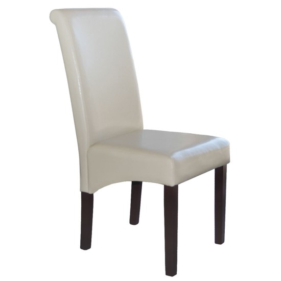 MALEVA-H Καρέκλα Ξύλο - PU Ivory MALEVA-H Καρέκλα Ξύλο - PU Ivory