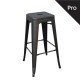 RELIX Σκαμπό Bar-Pro, Στοιβαζόμενο, Μέταλλο Βαφή Antique Black -  43x43 H.76cm