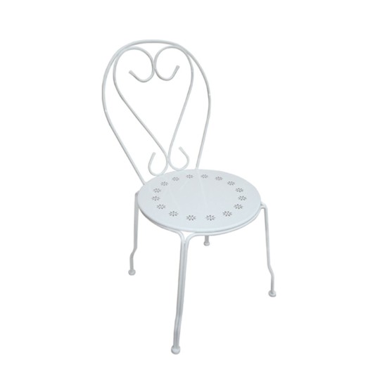 BISTRO Καρέκλα Μέταλλο Βαφή Άσπρο -  41x48x90cm