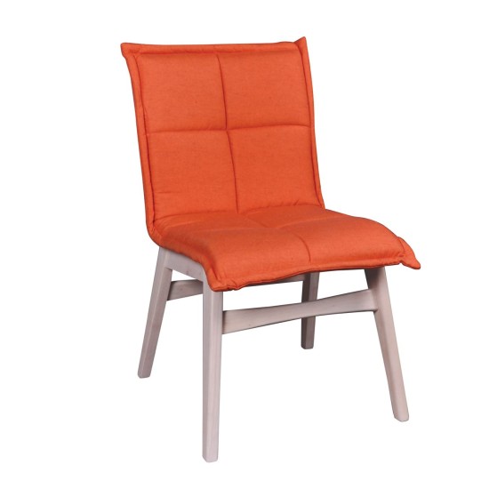FOREX Καρέκλα White Wash, Ύφασμα Πορτοκαλί -  50x58x83cm