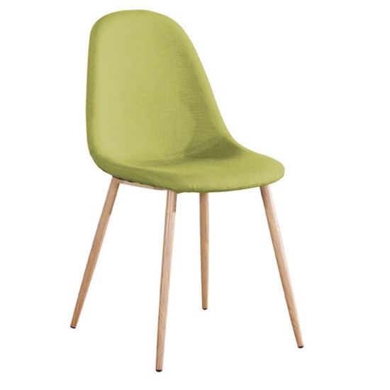 CELINA Καρέκλα Μέταλλο Βαφή Φυσικό, Ύφασμα Πράσινο -  45x54x85cm