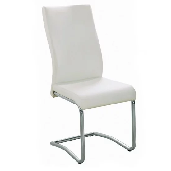 BENSON Καρέκλα Μέταλλο Χρώμιο, PVC Cream BENSON Καρέκλα Μέταλλο Χρώμιο, PVC Cream