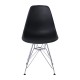 ART Καρέκλα Tραπεζαρίας Κουζίνας Μέταλλο Χρώμιο - PP Μαύρο -  46x55x82cm