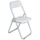LINDA Καρέκλα Πτυσσόμενη Βαφή Γκρι, Pvc Άσπρο -  43x46x80cm