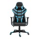 BF9050 Gaming Πολυθρόνα Γραφείου, Ανάκλιση Πλάτης έως 90°, Pu Μαύρο - Μπλε -  67x69x124/134cm
