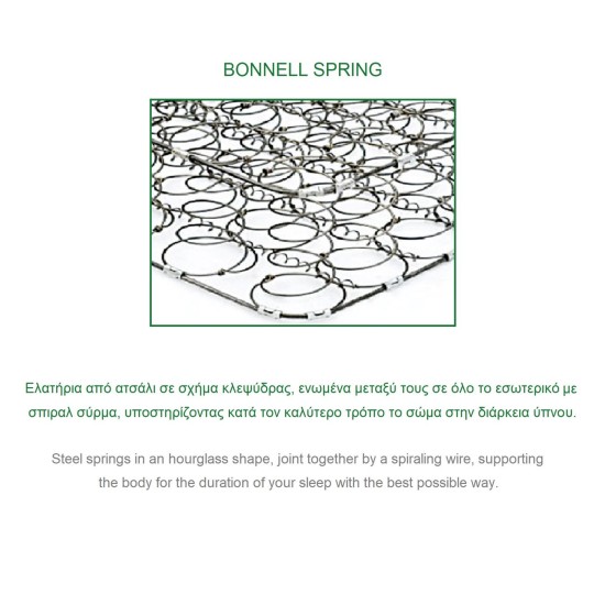 ΣΤΡΩΜΑ MARIN Βοηθητικού Κρεβατιού Bonnell Spring Μονής Όψης Roll Pack (1) -  85x185x15cm