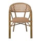 VEGERA Rattan Πολυθρόνα Dining Αλουμίνιο Φυσικό, Wicker Φυσικό, Στοιβαζόμενη -  57x59x84cm