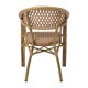 VEGERA Rattan Πολυθρόνα Dining Αλουμίνιο Φυσικό, Wicker Φυσικό, Στοιβαζόμενη -  57x59x84cm