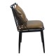 DANTE Καρέκλα, Μέταλλο Βαφή Μαύρο, PU Vintage Brown -  42x49x79cm