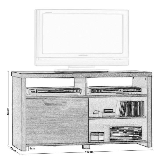 ANALOG Έπιπλο TV Απόχρωση Wenge -  110x45x63cm