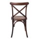 DESTINY Καρέκλα Τραπεζαρίας Οξιά Καρυδί, Κάθισμα Ψάθα, Στοιβαζόμενη -  48x52x89cm