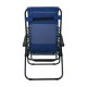 SUPER RELAX Πολυθρόνα με Υποπόδιο, Μέταλλο Βαφή Ανθρακί, Textilene Μπλε -  165x65x112cm
