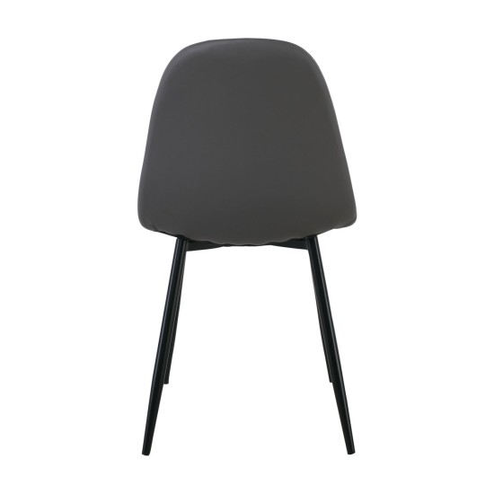 CELINA Καρέκλα Μέταλλο Βαφή Μαύρο, Pvc Γκρι -  45x54x85cm