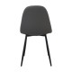 CELINA Καρέκλα Μέταλλο Βαφή Μαύρο, Pvc Γκρι -  45x54x85cm