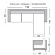 DOVER Καναπές Σαλονιού, Γωνία Αναστρέψιμη, Ανακλινόμενα Κεφαλάρια, Ύφασμα Γκρι -  198x149x86 H.74/89cm