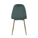 CELINA Καρέκλα Χρώμιο Χρυσό, Ύφασμα Velure, Απόχρωση Forest Green -  45x54x85cm