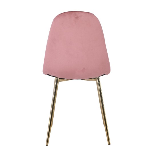 CELINA Καρέκλα Χρώμιο Χρυσό, Velure Antique Pink -  45x54x85cm