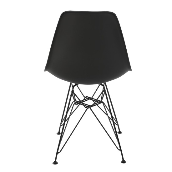 ART Καρέκλα Τραπεζαρίας Μέταλλο Βαφή Μαύρο - PP Μαύρο -  46x55x82cm