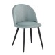 BELLA Καρέκλα Τραπεζαρίας, Μέταλλο Βαφή Μαύρο, Ύφασμα Απόχρωση Mixed Green -  50x56x80cm