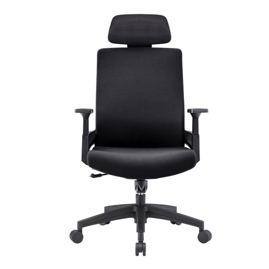 BF8900 Πολυθρόνα Γραφείου Διευθυντή, Mesh Μαύρο, Ύφασμα Μαύρο