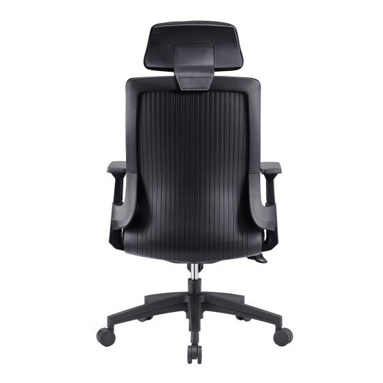 BF8900 Πολυθρόνα Γραφείου Διευθυντή, Mesh Μαύρο, Ύφασμα Μαύρο