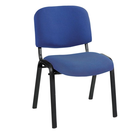 SIGMA Καρέκλα Στοιβαζόμενη Γραφείου Επισκέπτη, Μέταλλο Βαφή Μαύρο, Ύφασμα Μπλε -  55x60x79cm / Σωλ.35x16/1mm