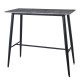 LAVIDA Τραπέζι BAR Μέταλλο Βαφή Μαύρο, Επιφάνεια Απόχρωση Cement -  120x60x106cm