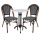 PARIS Καρέκλα Bistro, Αλουμίνιο Καρυδί, Wicker Μαύρο - Άσπρο, Στοιβαζόμενη -  46x54x88cm