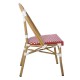 PARIS Καρέκλα Bistro, Αλουμίνιο Φυσικό, Wicker Άσπρο - Κόκκινο, Στοιβαζόμενη -  46x54x88cm