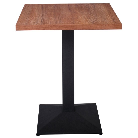 MARCO Τραπέζι Τετράγωνο Επιφάνεια Melamine Καρυδί Βάση Μέταλλο Μαύρο 41x41cm -  60x60x74cm