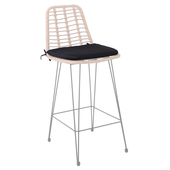 SALSA Μαξιλάρι για Καρέκλα και Σκαμπό Bar, Ύφασμα Μαύρο (3cm) -  44x42x3cm