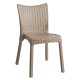 DORET Καρέκλα Στοιβαζόμενη PP Cappuccino, με πόδι αλουμινίου -  50x55x83cm