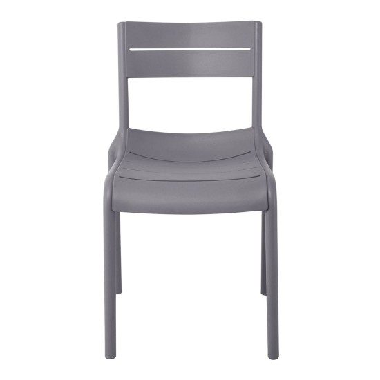 SERENA Καρέκλα, Στοιβαζόμενη PP - UV Ανθρακί -  51x56x82cm