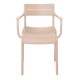 SERENA Πολυθρόνα, Στοιβαζόμενη PP - UV Cappuccino -  59x55x81cm