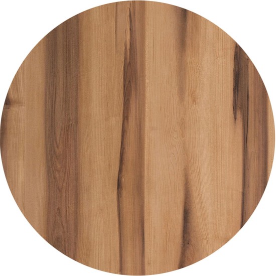 HPL (High Pressure Laminated) Επιφάνεια Τραπεζιού Απόχρωση Rosewood, Εξωτερικού χώρου -  Φ70cm/12mm