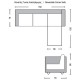 ALAN Καναπές Σαλονιού - Καθιστικού Γωνία Αναστρέψιμος Ύφασμα Καφέ -  182x158x78cm H.86cm