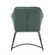 POLLY Πολυθρόνα Μέταλλο Βαφή Μαύρο, Ύφασμα Suede Olive Green -  67x64x82cm