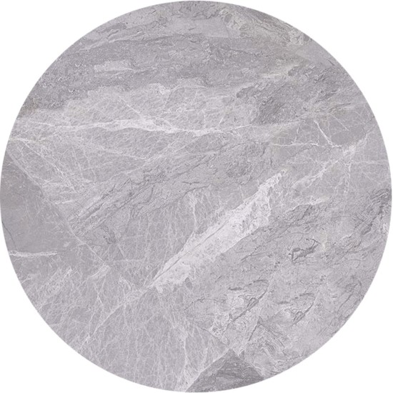 Επιφάνεια Μάρμαρο Sintered Stone, Απόχρωση Grey Marble (MDF για στήριξη βάσης) -  Φ70cm/11mm