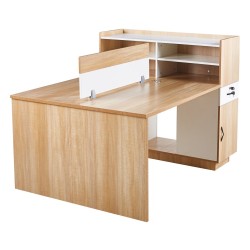 WORKSTATION Γραφείο - Σταθμός Εργασίας 2 Θέσεων, Melamine Απόχρωση Sonoma-Άσπρο